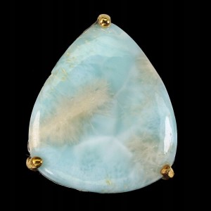 Pierścionek srebrny naturalny 20ct larimar r 19