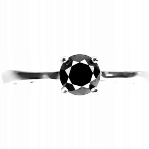 Pierścionek natural czarny diament 0.67ct AAA r 12