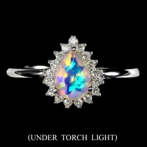Pierścionek r 15 delikatny naturalny opal ognisty