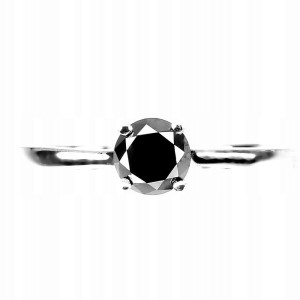 Pierścionek 925 czarny diament AAA 0.65ct r 14.5