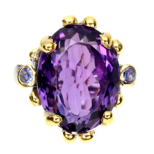 Pierścionek srebrny naturalny 12ct ametyst r 14