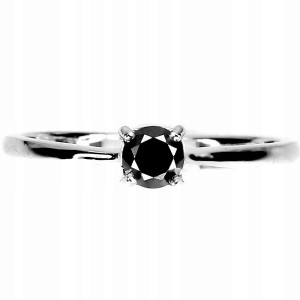 Pierścionek naturalny 0.33ct czarny diament r 19