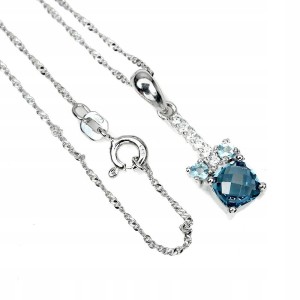 Delikatny naszyjnik naturalny topaz london blue